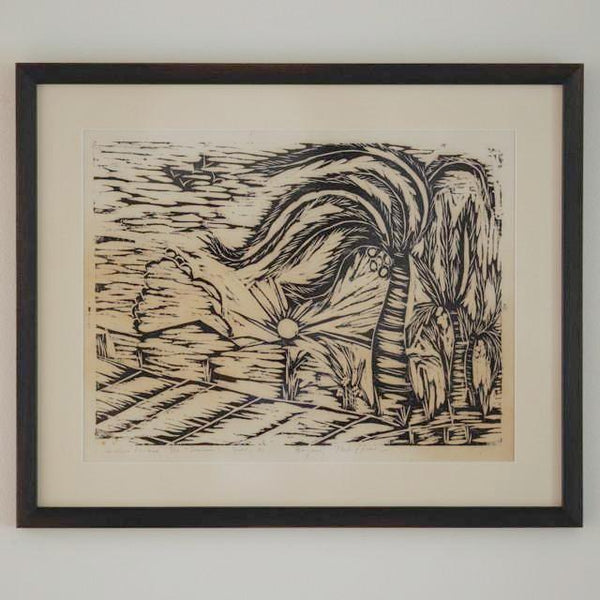 vintage tropical landscape block print art - FOUND&MADE  vintage tropical landscape block print art - FOUND&MADE