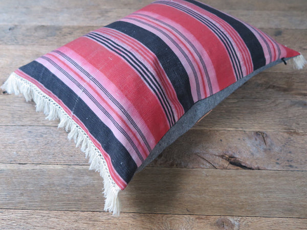 modern pink bold stripe pillow-FOUND&MADE modern pink bold stripe pillow-FOUND&MADE