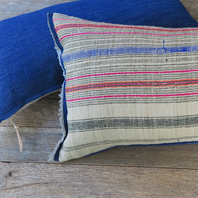 handmade linen stripe one of a kind pillow - FOUND&MADE handmade linen stripe one of a kind pillow - FOUND&MADE