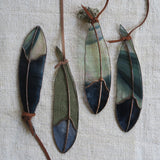 deep indigo classic glass feather - Colin Adrian Glass deep indigo classic glass feather - Colin Adrian Glass