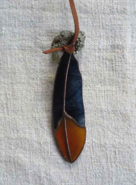 modern amber black mini glass feather - Colin Adrian glass modern amber black mini glass feather - Colin Adrian glass