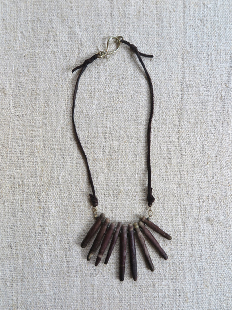 natural sea urchin leather necklace - Amy Weber Design natural sea urchin leather necklace - Amy Weber Design