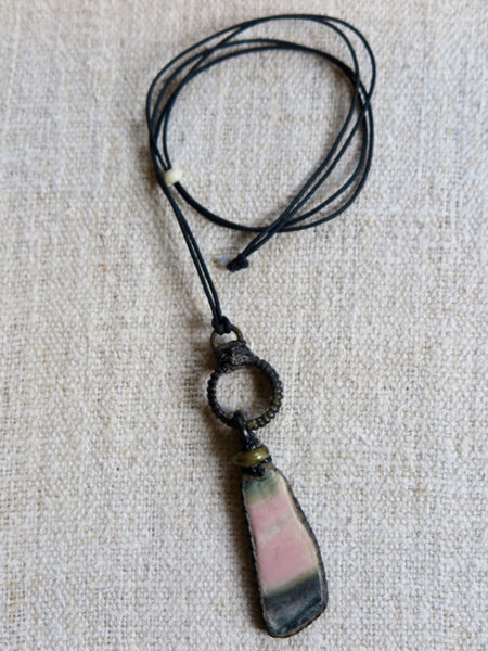 Lou Zeldis vintage pink rhodochrosite necklace