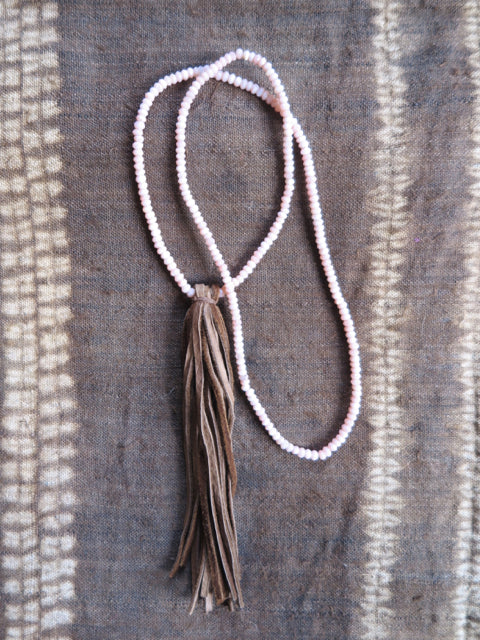 pink peruvian opal tassel necklace - Amy Weber Design pink peruvian opal tassel necklace - Amy Weber Design