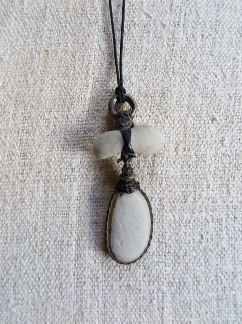 Japanese pebble talisman necklace - Lou Zeldis Japanese pebble talisman necklace - Lou Zeldis