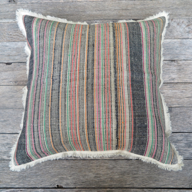 handcrafted linen stripe one of a kind pillow - FOUND&MADE handcrafted linen stripe one of a kind pillow - FOUND&MADE