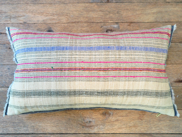 artisan linen textile one of a kind pillow- FOUND&MADE artisan linen textile one of a kind pillow- FOUND&MADE