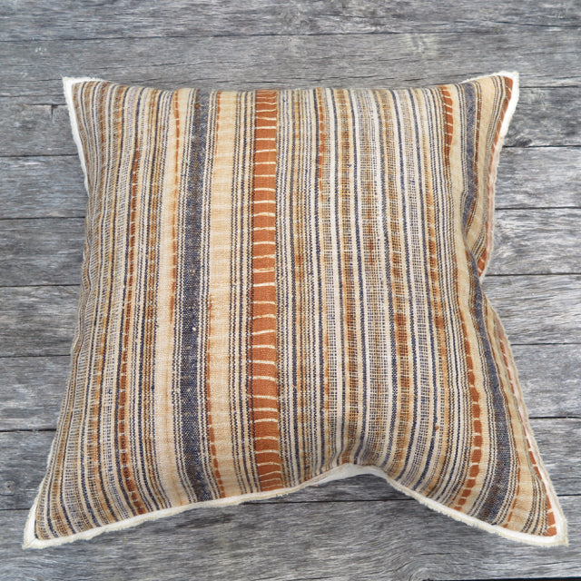 linen plaid selvedge one of a kind pillow - FOUND&MADE  linen plaid selvedge one of a kind pillow - FOUND&MADE