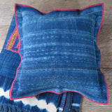 indigo blue flange one of a kind pillow - FOUND&MADE indigo blue flange one of a kind pillow - FOUND&MADE