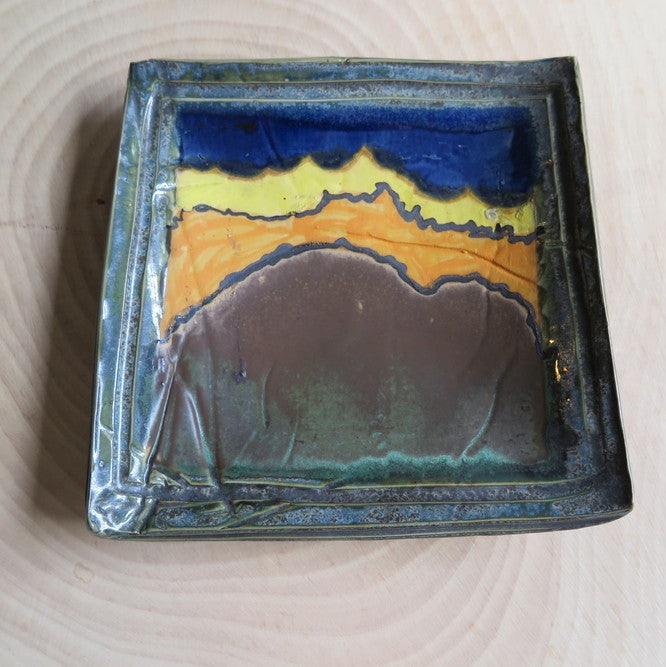60's inspired landscape art pottery- FOUND&MADE 