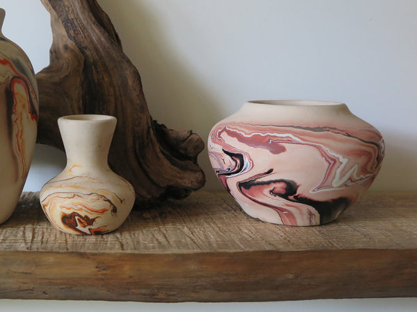 vintage sandy pink nemadji vase - FOUND&MADE 