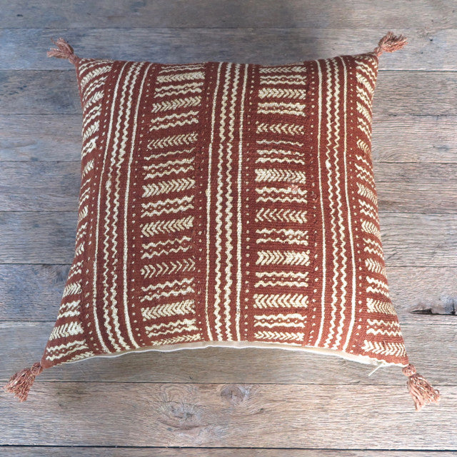 modern mud cloth tassel one of a kind pillow - FOUND&MADE 