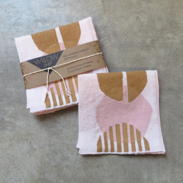 hand block print cocktail napkins by Willowship -FOUND&MADE 