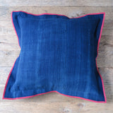 indigo blue flange - one of a kind pillow