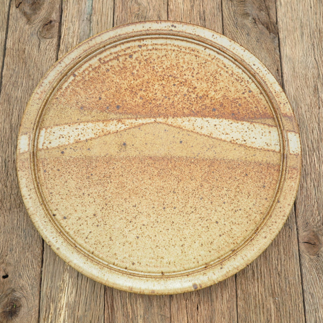 vintage stoneware neutral plate