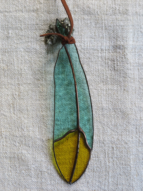 earthy classic glass feather - Colin Adrian Glass – FOUND&MADE