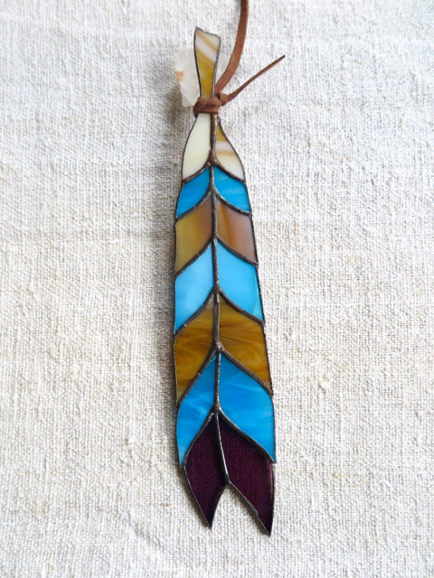 chevron stained glass feather - Colin Adrian Glass