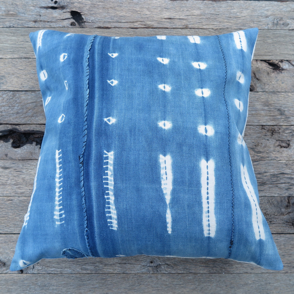 african blue mud cloth pillow - FOUND&MADE 