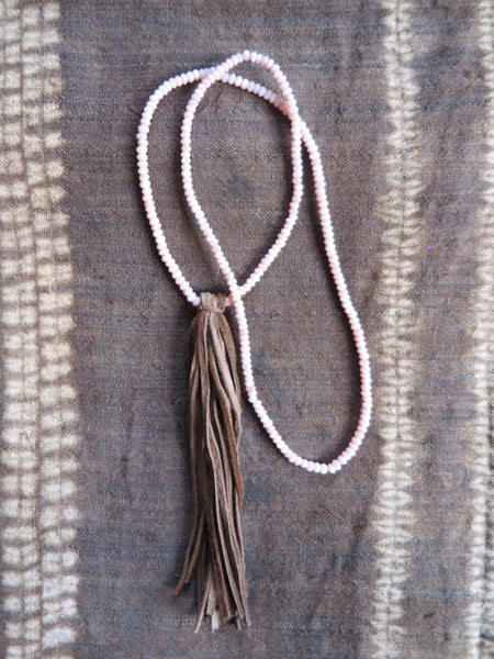 pink peruvian opal tassel necklace - Amy Weber Design