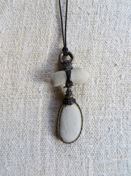 Japanese pebble talisman necklace - Lou Zeldis