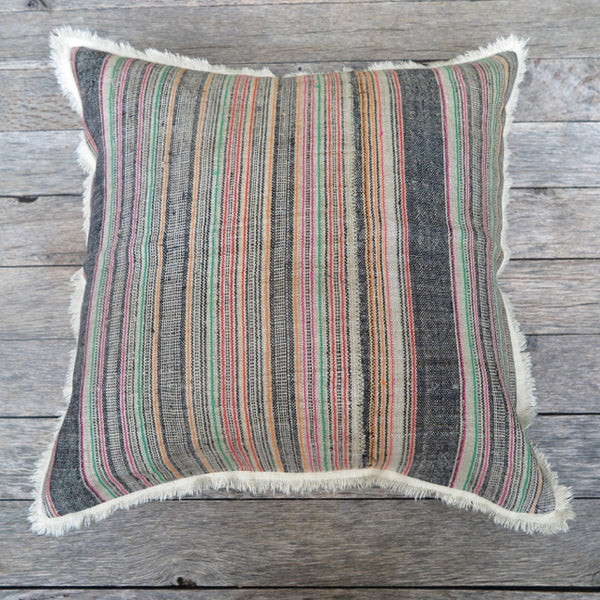 handcrafted linen stripe one of a kind pillow - FOUND&MADE 