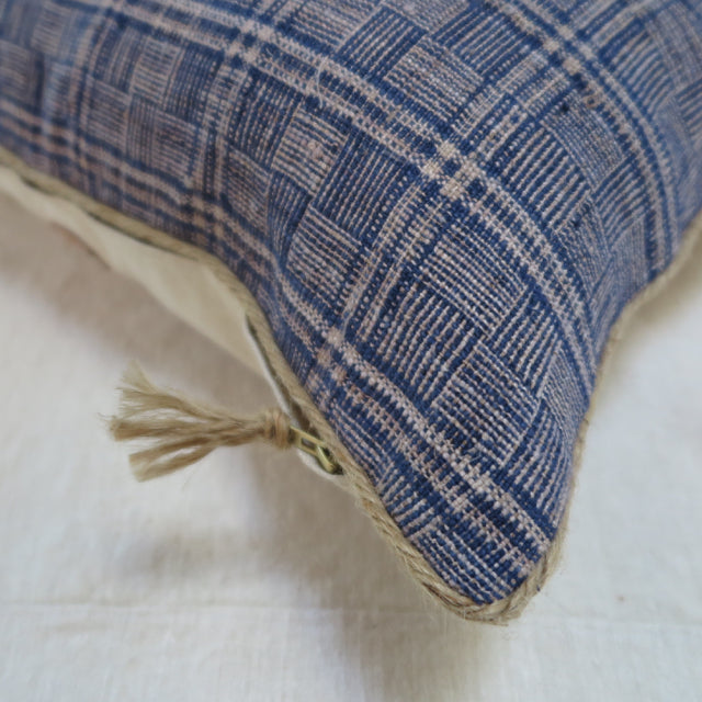 handwoven hemp linen one of a kind pillow - FOUND&MADE 