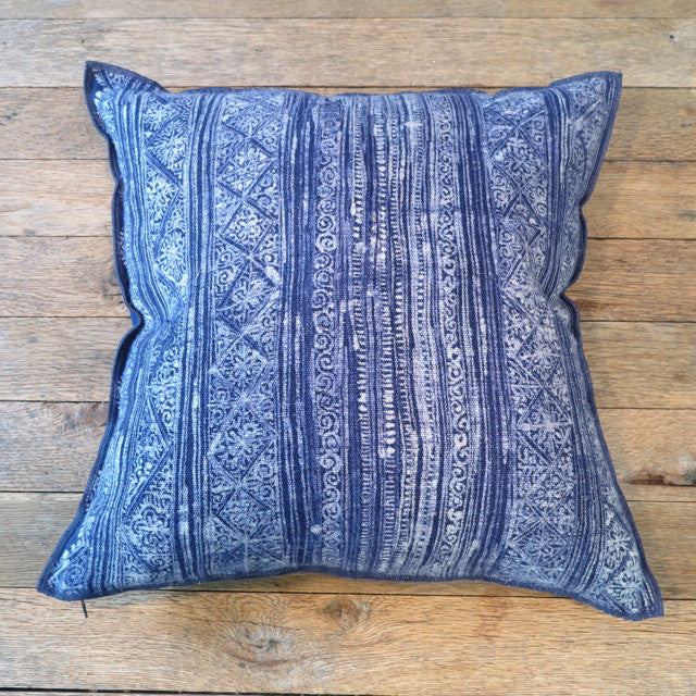 vintage indigo hill tribe batik pillow - FOUND&MADE 